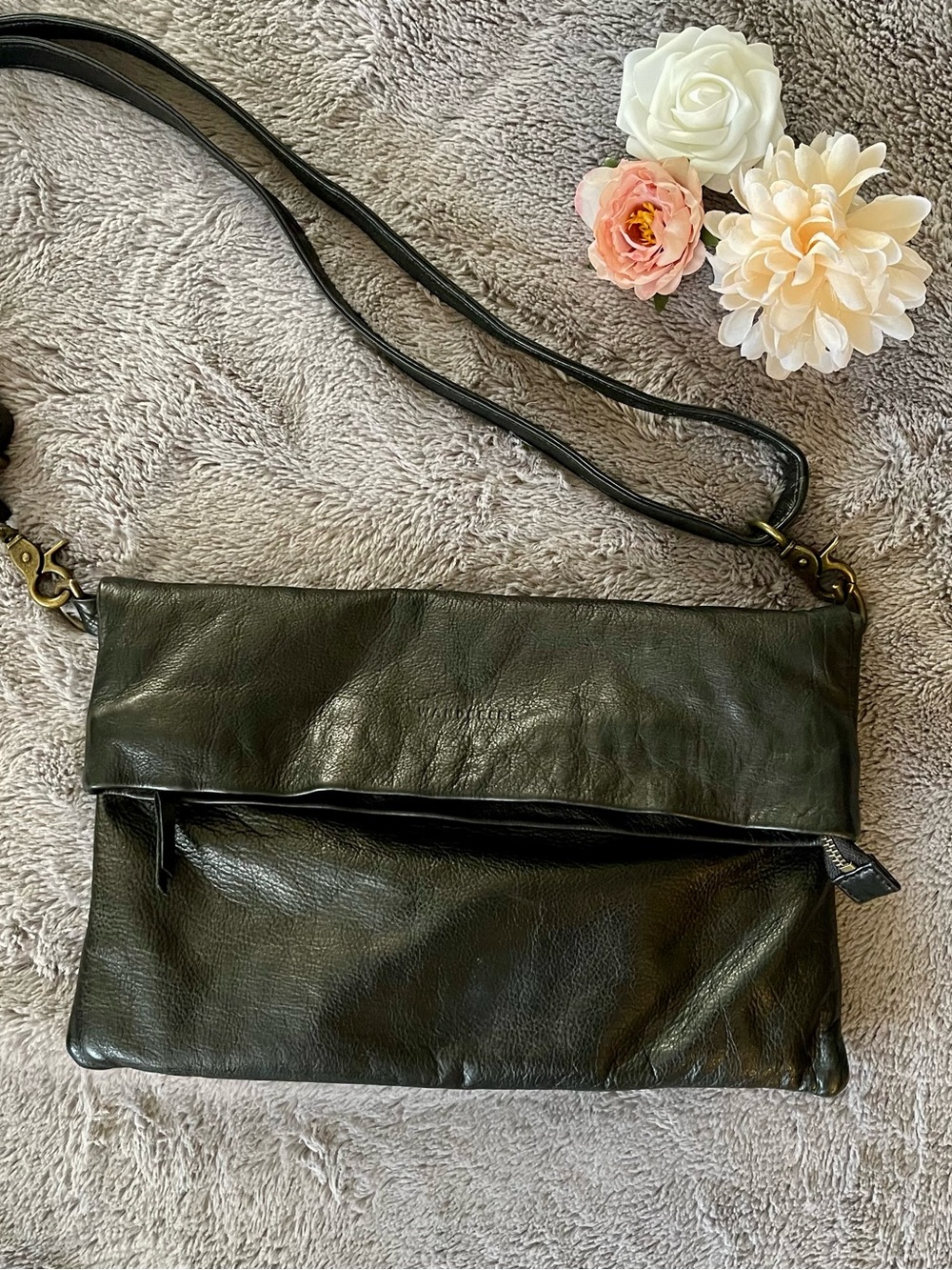 Wanderers Travel Co The Garda crossbody clutch in Black Leather